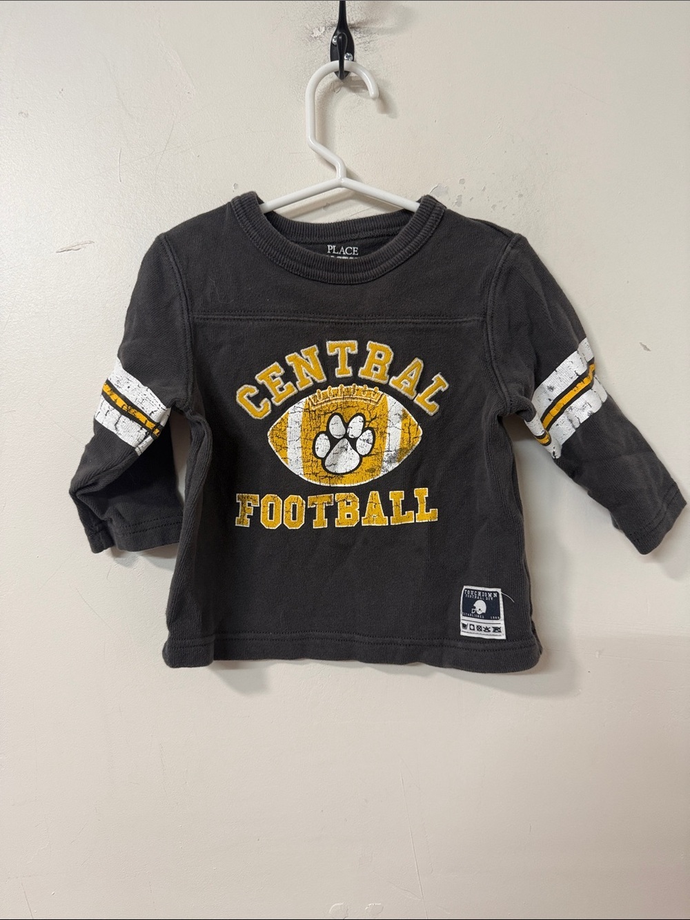 Place Black & Yellow "Central Football" Long Sleeve Tee